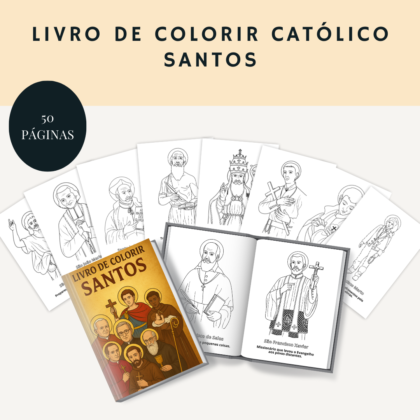 Livro de colorir infantil católico | Santos