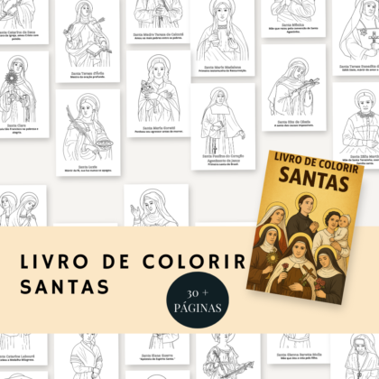 Livro de colorir infantil católico | Santas