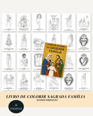 Livro de colorir infantil católico | Sagrada Família