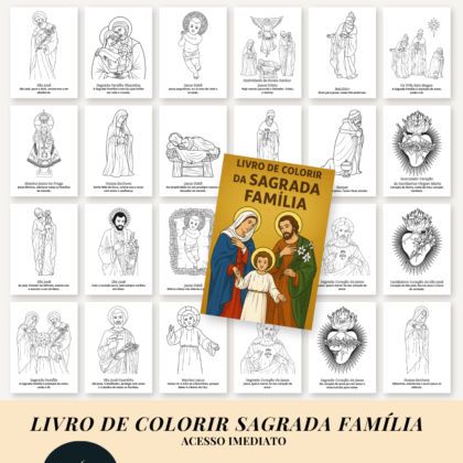Livro de colorir infantil católico | Sagrada Família