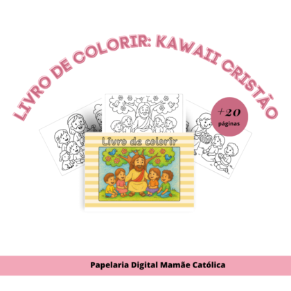 Livro de colorir cristão | Estilo Kawaii