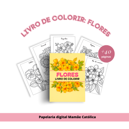 Livro de colorir infantil | Flores