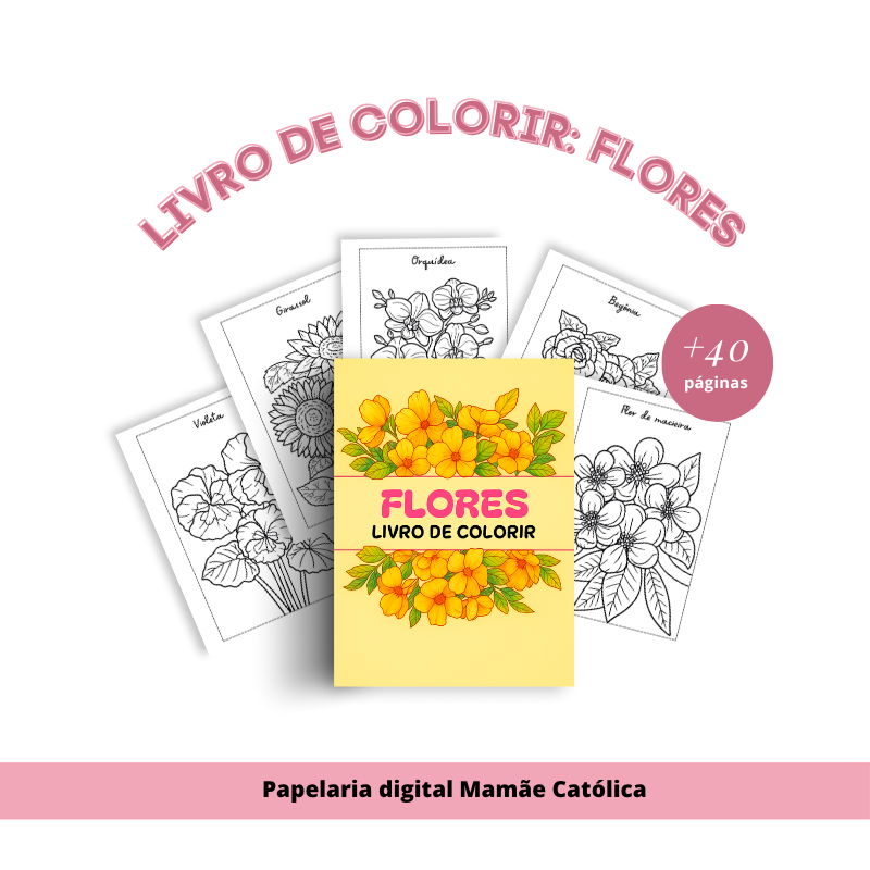Livro de colorir infantil | Flores