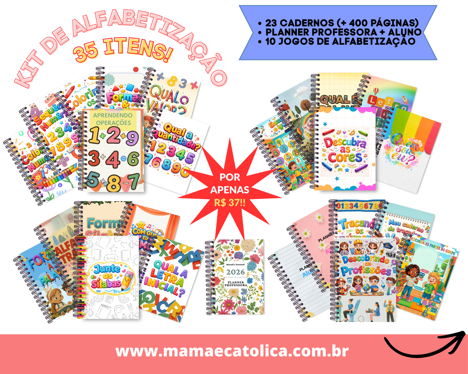 Kit de Alfabetização e Reforço Escolar: 23 materiais para Aprender Brincando